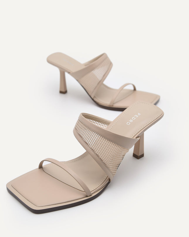 Capri Double Strap Mesh Heeled Sandals