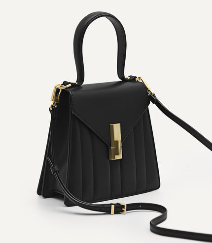 Margot Leather Panelled Top Handle Bag