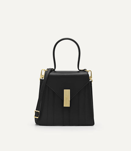 Margot Leather Panelled Top Handle Bag