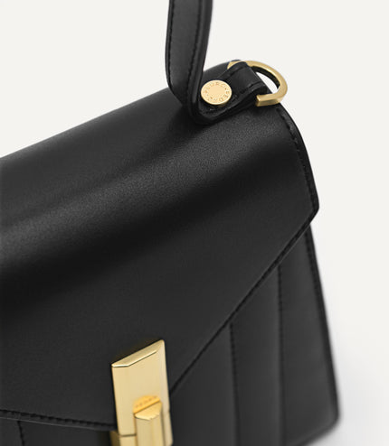 Margot Leather Panelled Top Handle Bag