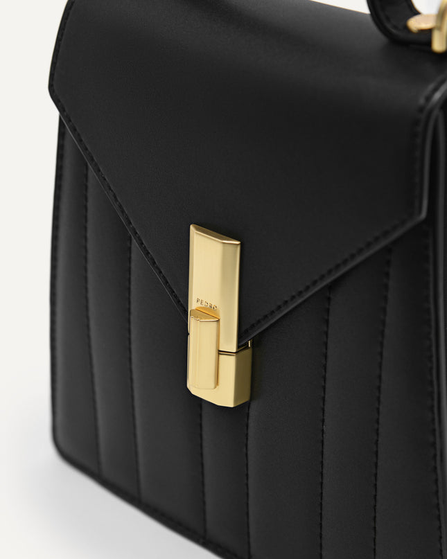 Margot Leather Panelled Top Handle Bag
