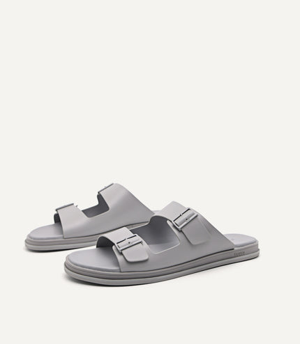 Monochrome Double Strap Slide Sandals