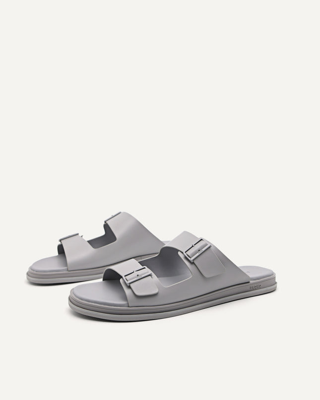 Monochrome Double Strap Slide Sandals