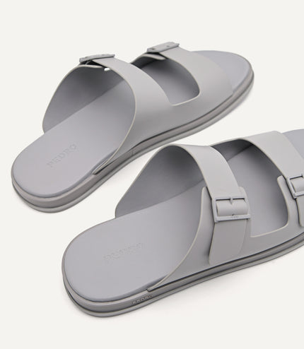 Monochrome Double Strap Slide Sandals
