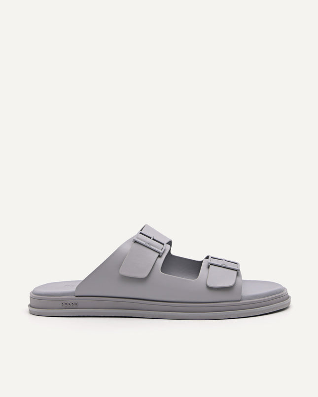 Monochrome Double Strap Slide Sandals