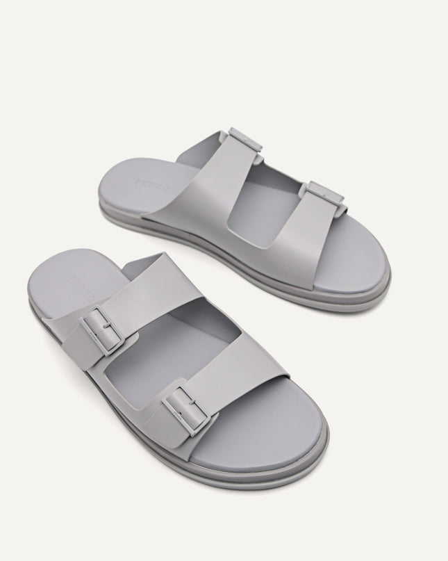 Monochrome Double Strap Slide Sandals