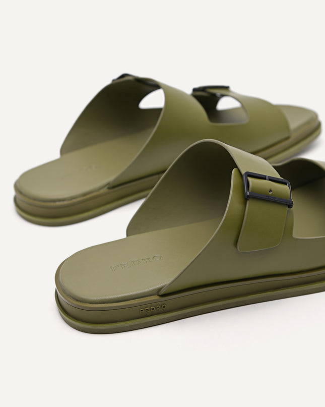 Monochrome Double Strap Slide Sandals