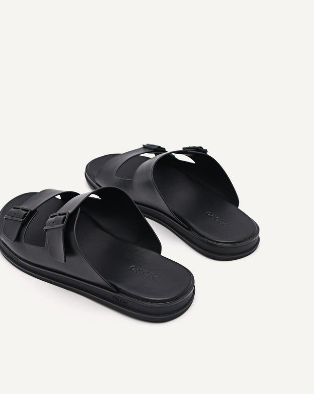Monochrome Double Strap Slide Sandals