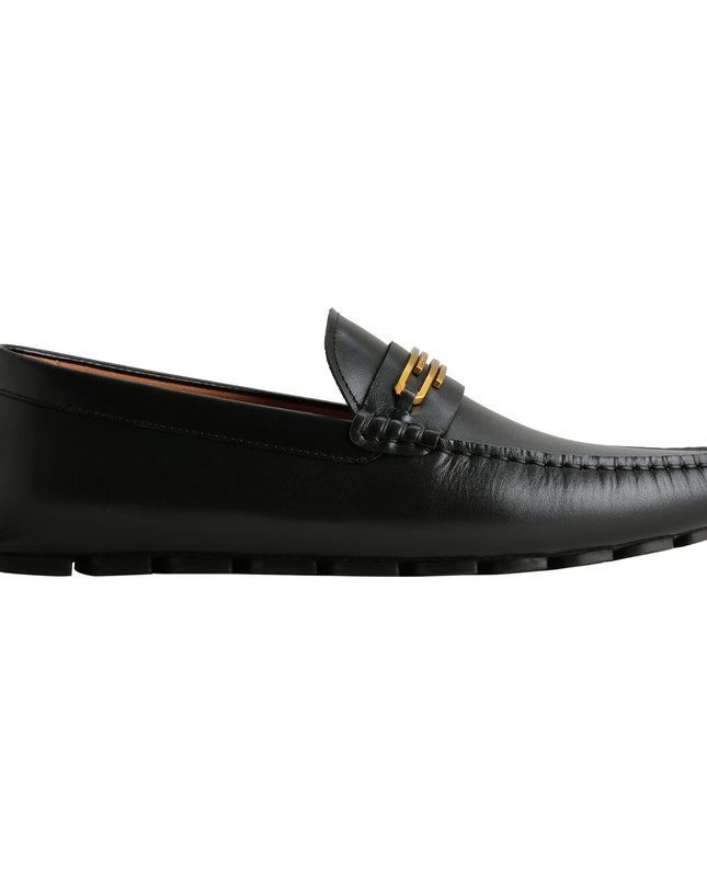 Leather Moccasins with Gold Hardware