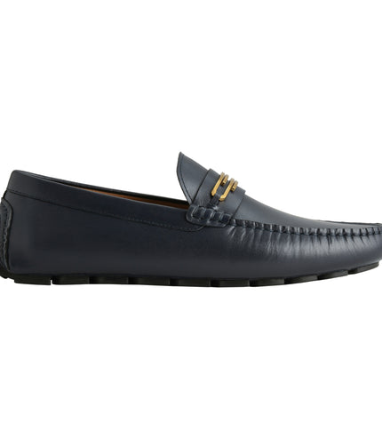 Leather Moccasins with Gold Hardware