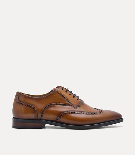 Baker Leather Oxford Shoes - Camel