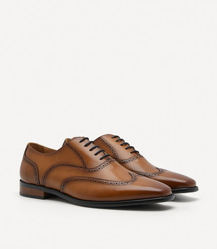 Baker Leather Oxford Shoes - Camel