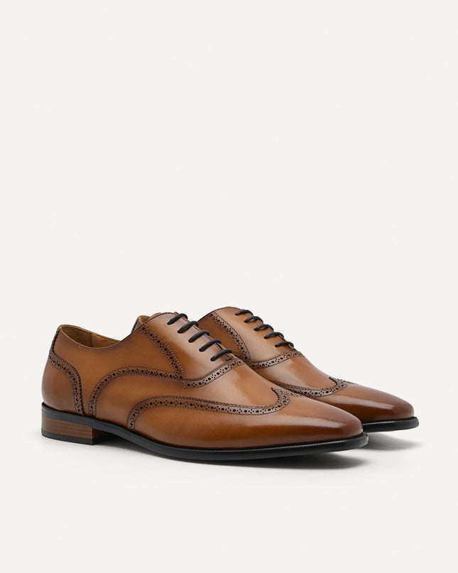 Baker Leather Oxford Shoes - Camel
