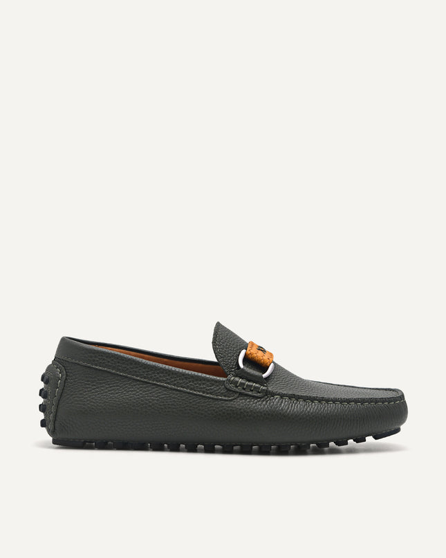 Leather Mocassins with Weave Saddle