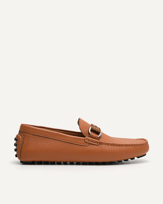 Leather Mocassins with Weave Saddle