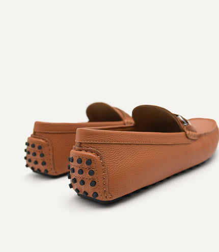 Leather Mocassins with Weave Saddle