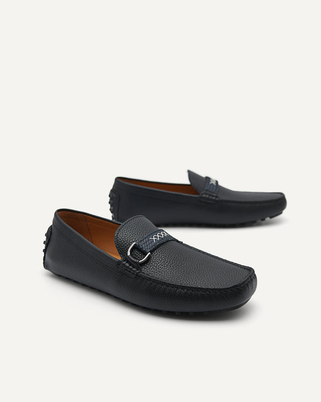 Leather Mocassins with Weave Saddle