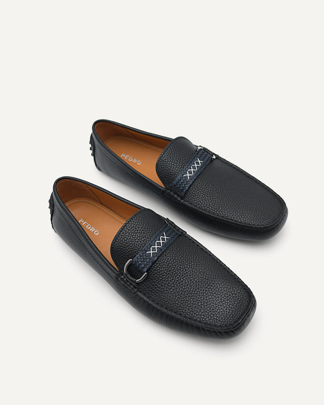 Leather Mocassins with Weave Saddle