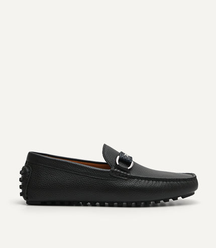 Leather Mocassins with Weave Saddle