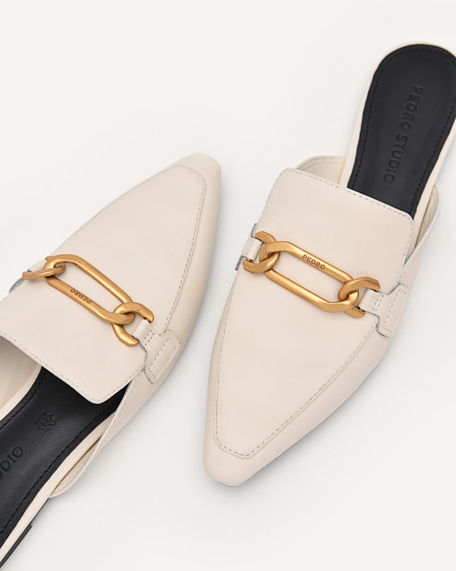 PEDRO Studio Leather Edie Flats - Chalk