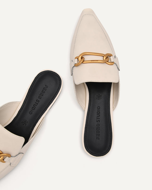 PEDRO Studio Leather Edie Flats - Chalk