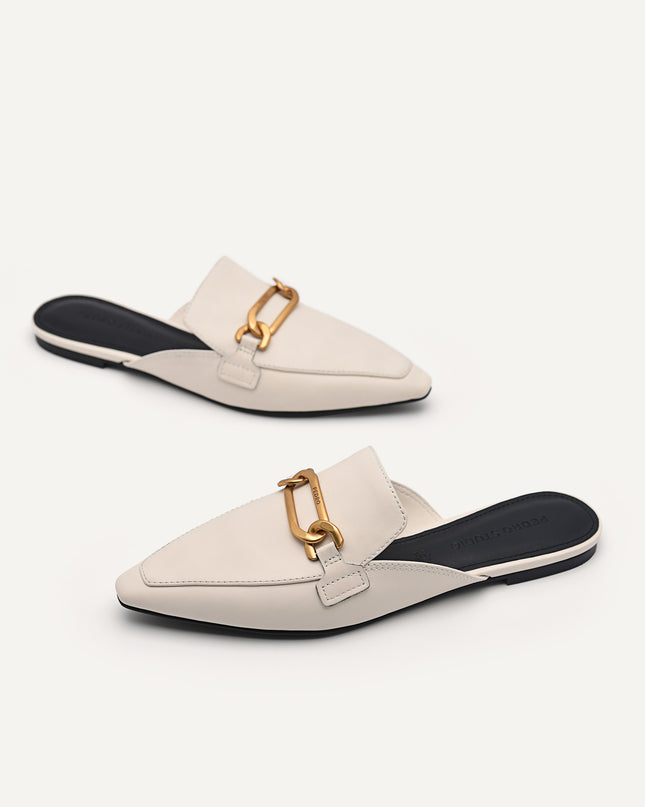 PEDRO Studio Leather Edie Flats - Chalk