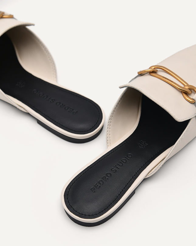 PEDRO Studio Leather Edie Flats - Chalk