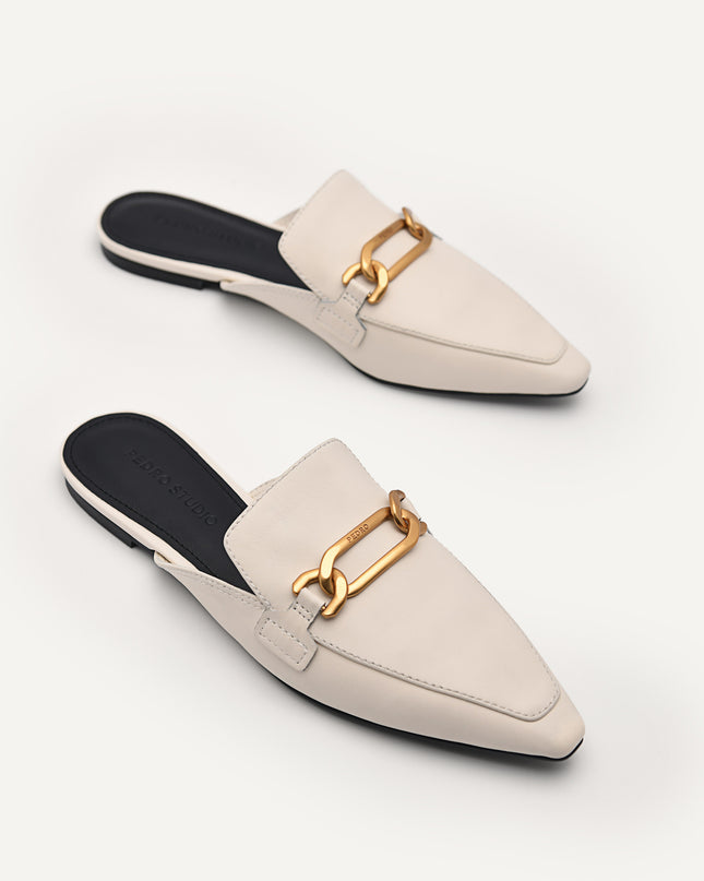PEDRO Studio Leather Edie Flats - Chalk