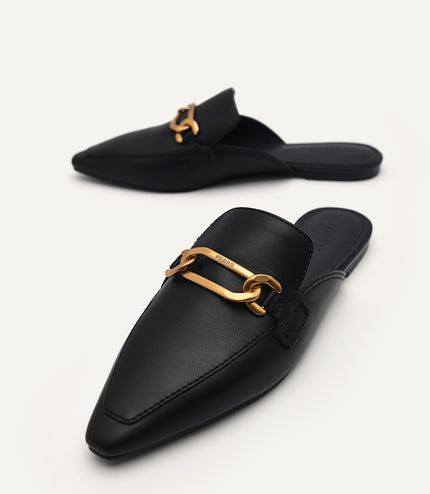 PEDRO Studio Leather Edie Flats - Black