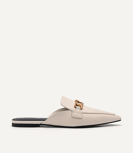 PEDRO Studio Leather Edie Flats - Chalk