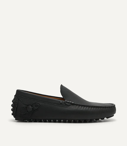 Leather Driving Moccassins with Side Buckle