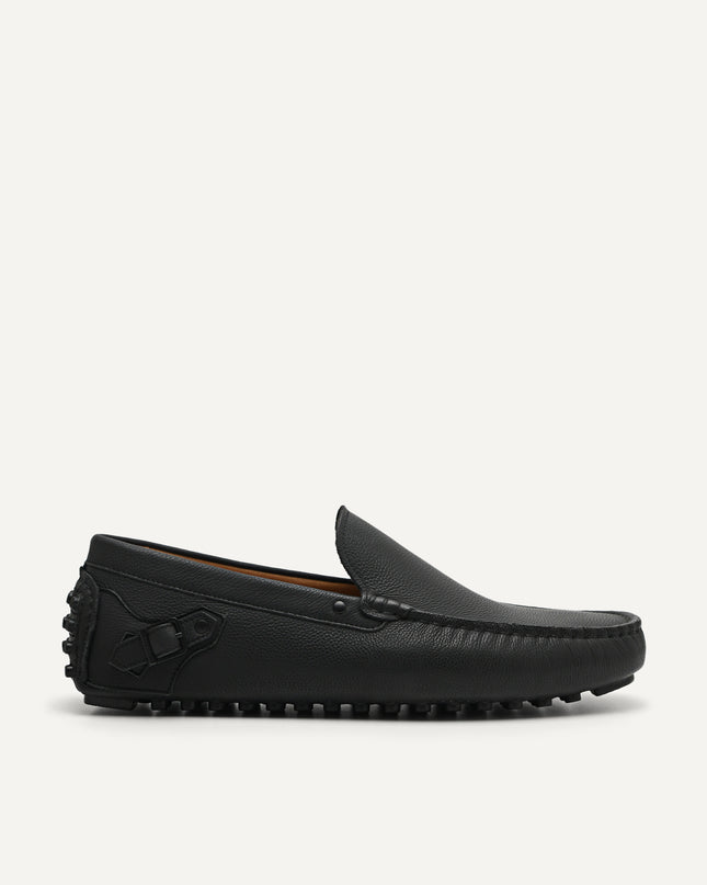 Leather Driving Moccassins with Side Buckle