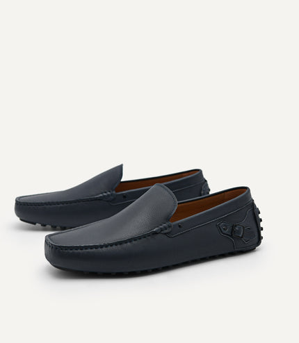 Leather Driving Moccassins with Side Buckle