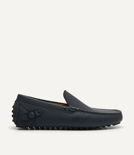 Leather Driving Moccassins with Side Buckle