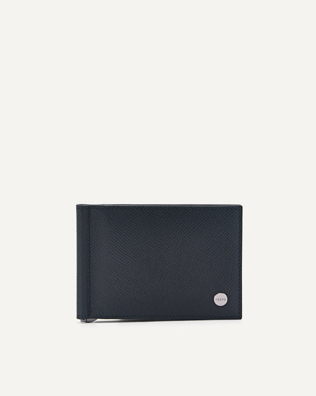 Leather Bi-Fold Card Holder with Money Clip