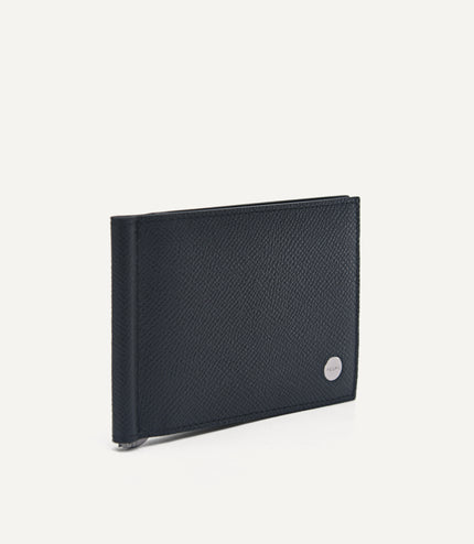 Leather Bi-Fold Card Holder with Money Clip