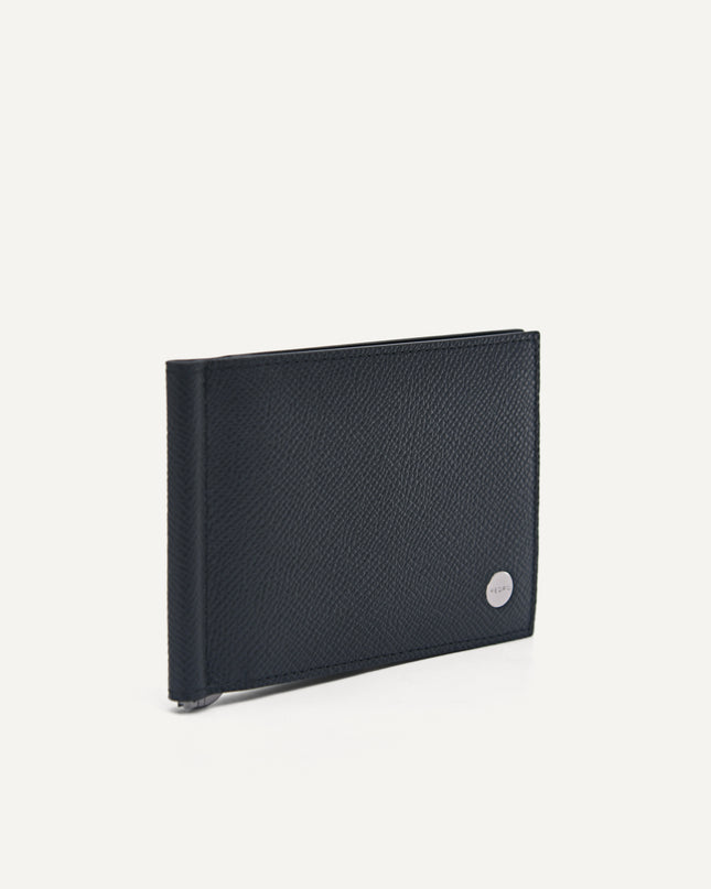 Leather Bi-Fold Card Holder with Money Clip