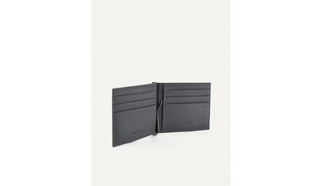 Leather Bi-Fold Card Holder with Money Clip