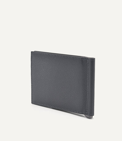 Leather Bi-Fold Card Holder with Money Clip
