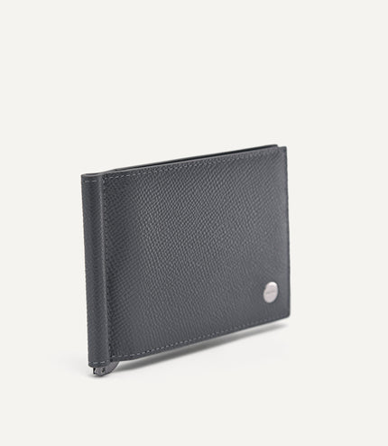 Leather Bi-Fold Card Holder with Money Clip