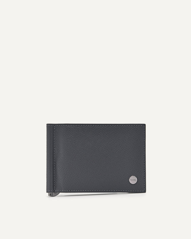 Leather Bi-Fold Card Holder with Money Clip