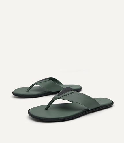 Synthetic Leather Thong Sandals