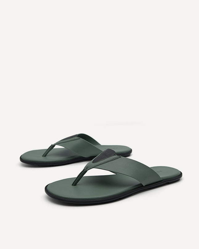 Synthetic Leather Thong Sandals