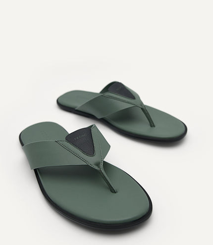 Synthetic Leather Thong Sandals
