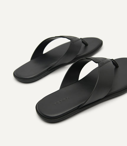 Synthetic Leather Thong Sandals