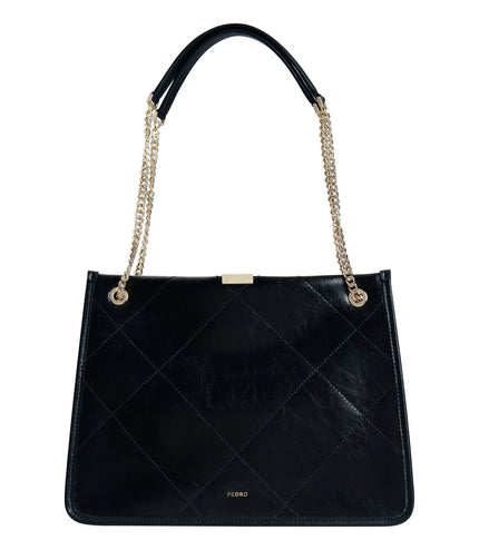 Leather Qulited Tote