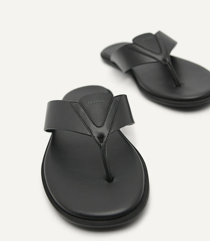 Synthetic Leather Thong Sandals
