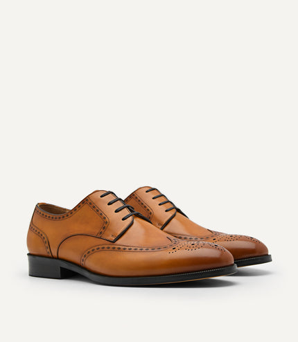 Leather Brougue Derby Shoes