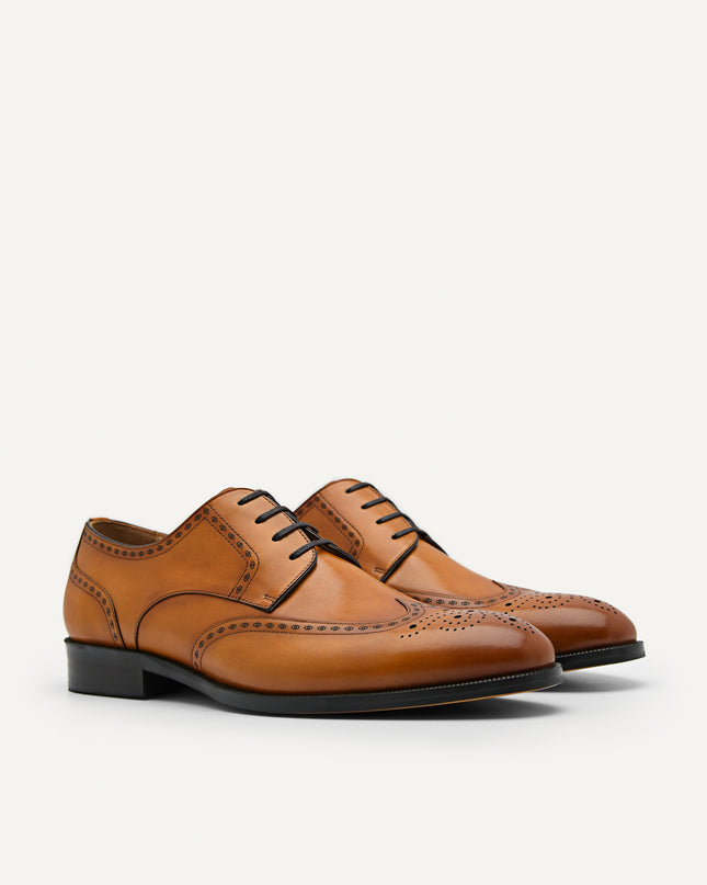 Leather Brougue Derby Shoes