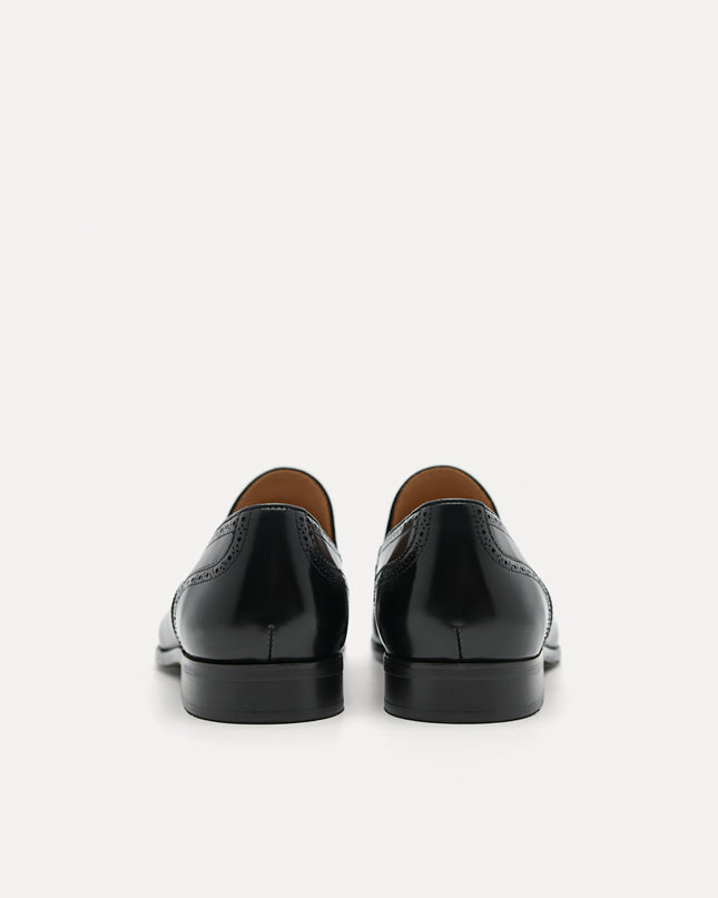 Steve Leather "Brogue" Loafer - Black